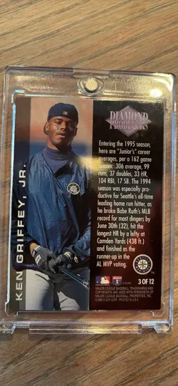 1996 Fleer Ultra - Diamond Producers Ken Griffey Jr #3 Gold Medallion Edition - Image 4