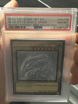 Blue-Eyes White Dragon Ghost Rare 1st Ed GFP2-EN175 PSA 8 🔥 - Image 3