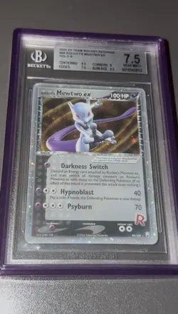 Rocket's Mewtwo ex 99/109 EX Team Rocket Returns 2004 Holo English BGS 7.5 - Image 1