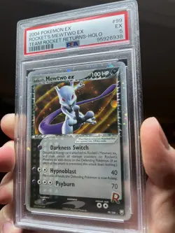 Pokemon Rocket's Mewtwo EX Team Rocket Returns Holo 99/109 2004 PSA 5 - Image 5