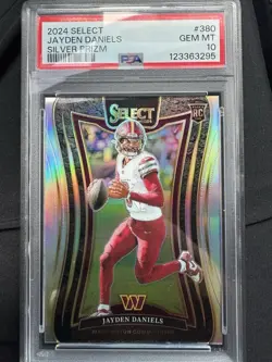 2024 Panini Select Jayden Daniels Suite Level Silver Prizm #380 RC PSA 10 - Image 1