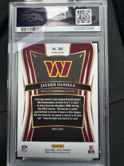 2024 Panini Select Jayden Daniels Suite Level Silver Prizm #380 RC PSA 10 - Image 2