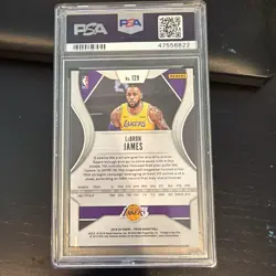 2019-20 Panini Prizm LeBron James Base #129 PSA 10 Gem Mint Lakers - Image 2