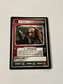Star Trek CCG Personnel Klingon Kamok Black Boarder Card - Image 1