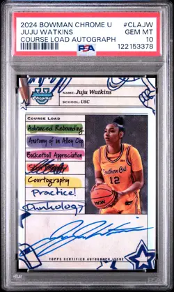 JUJU WATKINS RC 2024 BOWMAN U CHROME COURSE LOAD ROOKIE AUTO PSA 10 GEM MINT - Image 1