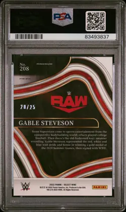 2022 Select WWE Gable Steveson Rookie RC Tie-Dye Prizm /25 #208 PSA 9 - Image 2