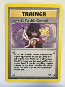 Sabrina's Psychic Control 121/132 Uncommon Gym Challenge Pokemon Unlimited NM - Image 1