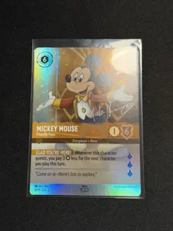 2023 Disney Lorcana Mickey Mouse #18/P1 D100 Holo Enchanted Signed - Image 1