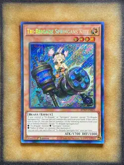 Yugioh Tri-Brigade Springans Kitt BPRO-EN025 Secret Rare 1st Ed NM - Image 1