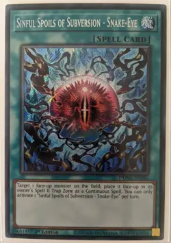 YuGiOh Sinful Spoils of Subversion - Snake Eye Secret Rare 1st Ed DUNE-EN060 - Image 1
