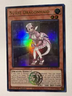 Nurse Dragonmaid *ULTRA RARE* BLMM - EN054 1st Edition BATTLES OF LEGEND Yugioh - Image 1