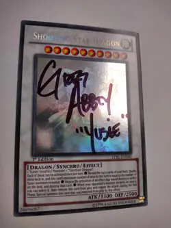 YuGiOh Greg Abbey Signed 1st Edition Shooting Star Dragon Ghost Rare STBL-EN040 - Image 2