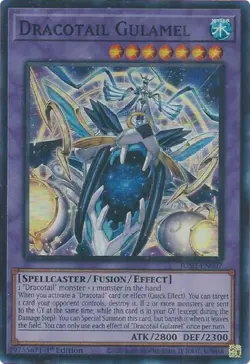Yugioh! LP Dracotail Gulamel - JUSH-EN007 - Super Rare - 1st Edition Lightly Pla - Image 1