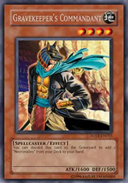 Yugioh! LP Gravekeeper's Commandant - FOTB-EN015 - Rare - 1st Edition Lightly Pl - Image 1