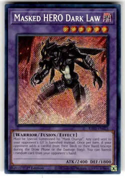 Yugioh Masked HERO Dark Law RA01-EN025 Secret Rare 1st Ed NM - Image 1