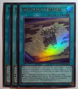 Yugioh x3 Mitsurugi Prayers L26D-ENM14 Ultra Rare 1st Edition - Image 1