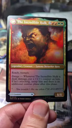 1x Bruce Banner The Incredible Hulk FOIL NM Marvel MTG Magic MSH x1 - Image 2
