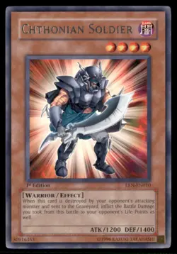 Yu Gi Oh! Chthonian Soldier EEN EN010 Elemental Energy 1st Edition Regular - Image 1