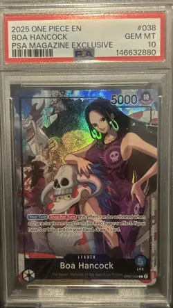 🔥2025 ONE PIECE PROMOS 038 BOA HANCOCK PSA MAGAZINE EXCLUSIVE PSA GEM MT 10 - Image 1
