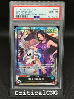 2025 ONE PIECE PROMOS PSA MAGAZINE EXCLUSIVE #038 BOA HANCOCK PSA 10 - Image 1