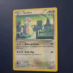 Audino 108/124 LP - Dragons Exalted Pokemon Card - Tomokazu Komiya Art - Image 1