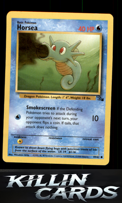 Horsea 49/62 Pokemon Common Fossil Card LP - Image 1