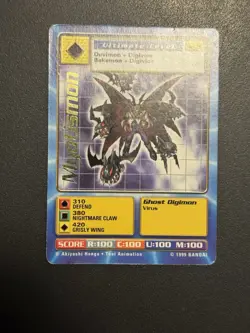 Myotismon Digimon Bo-76 Ultimate Android Digimon English Card 1999 Bandai - Image 3