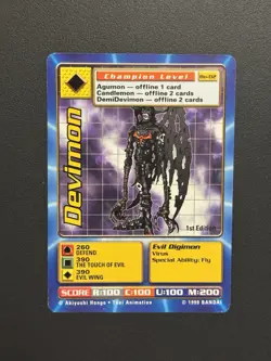 Devimon Bo-02 1st Edition Digimon Digi-Battle Series 1 Card - Image 1