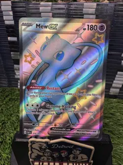 Mew EX 216/091 Shiny Ultra Rare 2024 Pokemon Paldean Fates Full Art Card NM+ - Image 1