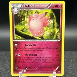 Clefable 16/30 Common XY Trainer Kit Bisharp and Wigglytuff Pokemon Card - Image 1