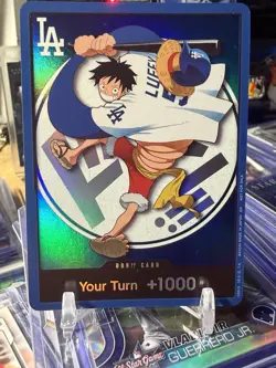2026 Dodgers One Piece MONKEY D. LUFFY Don card! Hat Also Included. - Image 1