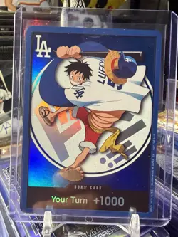 2026 Dodgers One Piece MONKEY D. LUFFY Don card! Hat Also Included. - Image 2