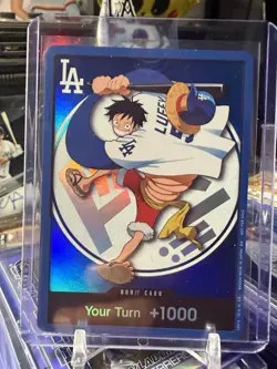 2026 Dodgers One Piece MONKEY D. LUFFY Don card! Hat Also Included. - Image 4
