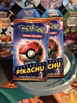 Pokemon TCG Set of 2 Sealed Detective Pikachu Card Packs - Image 1