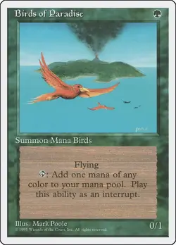 DAMAGED Birds of Paradise #118 Fourth Edition 4ED Magic MTG DAMAGED - Image 1