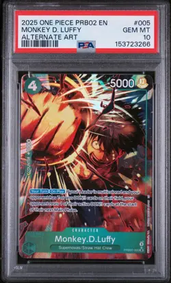 2025 One Piece Monkey D. Luffy PRB02-005 SR Alternate Art English Card PSA 10 💎 - Image 1