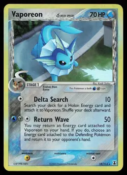 Vaporeon 18/113 Holo Rare Delta Species Pokemon Card - Image 1