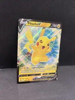 Pokemon TCG Sword & Shield Black Star Promo Pikachu v Full Art Holo Card SWSH198 - Image 2