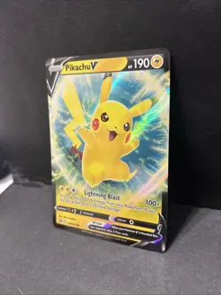 Pokemon TCG Sword & Shield Black Star Promo Pikachu v Full Art Holo Card SWSH198 - Image 3