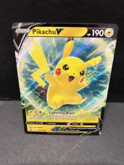 Pokemon TCG Sword & Shield Black Star Promo Pikachu v Full Art Holo Card SWSH198 - Image 4