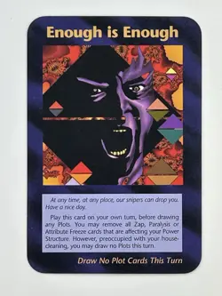 1995 Illuminati New World Order Card Game Donald Trump ENOUGH IS ENOUGH - Image 1