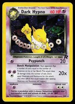 Dark Hypno 9/82 Unlimited Holo Rare Team Rocket Pokemon Card - Image 1
