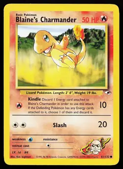 Blaine's Charmander 61/132 Common Gym Heroes Pokemon Card - Image 1