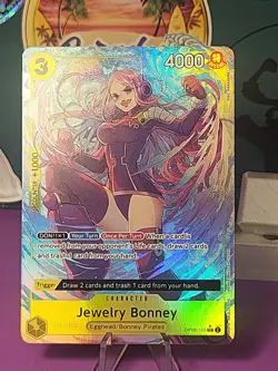 Bandai One Piece Card Game Jewelry Bonney OP08-105 Super Rare Parallel Foil EN - Image 1
