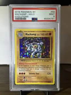 Pokemon 2016 Evolutions Machamp Holo Rare 59/108 English TCG Card PSA 9 - Image 1
