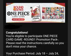Round One Piece Promo Card 1 Pack PRESALE (One Piece Round 1 Collab) - Image 1