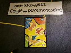 Charmander, Charmeleon & Charizard #8 Topps Sticker Card LP front/NM back - Image 2