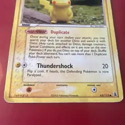 Ditto 63/113 Pikachu 2005 Delta Species Non Holo Pokemon Card TCG HP/Damaged - Image 4