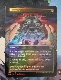 Unearth 357 BORDERLESS FOIL Common Double Masters 2022 2X2 MINT MTG EDH - Image 1