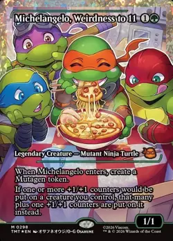 Michelangelo, Weirdness to 11 (Showcase)Foil) Teenage Mutant Ninja Playtest Card - Image 1